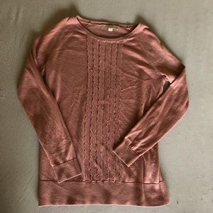 Blush LOFT Cardigan with Ruffle Front